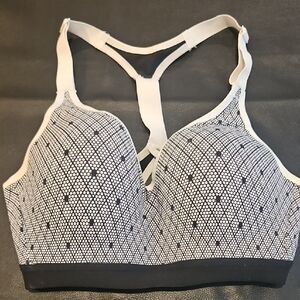 Comfort Mesh Racerback Bra in White and Black